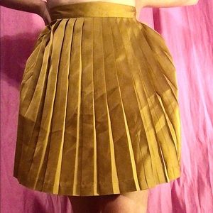 Golden Pleated Skirt